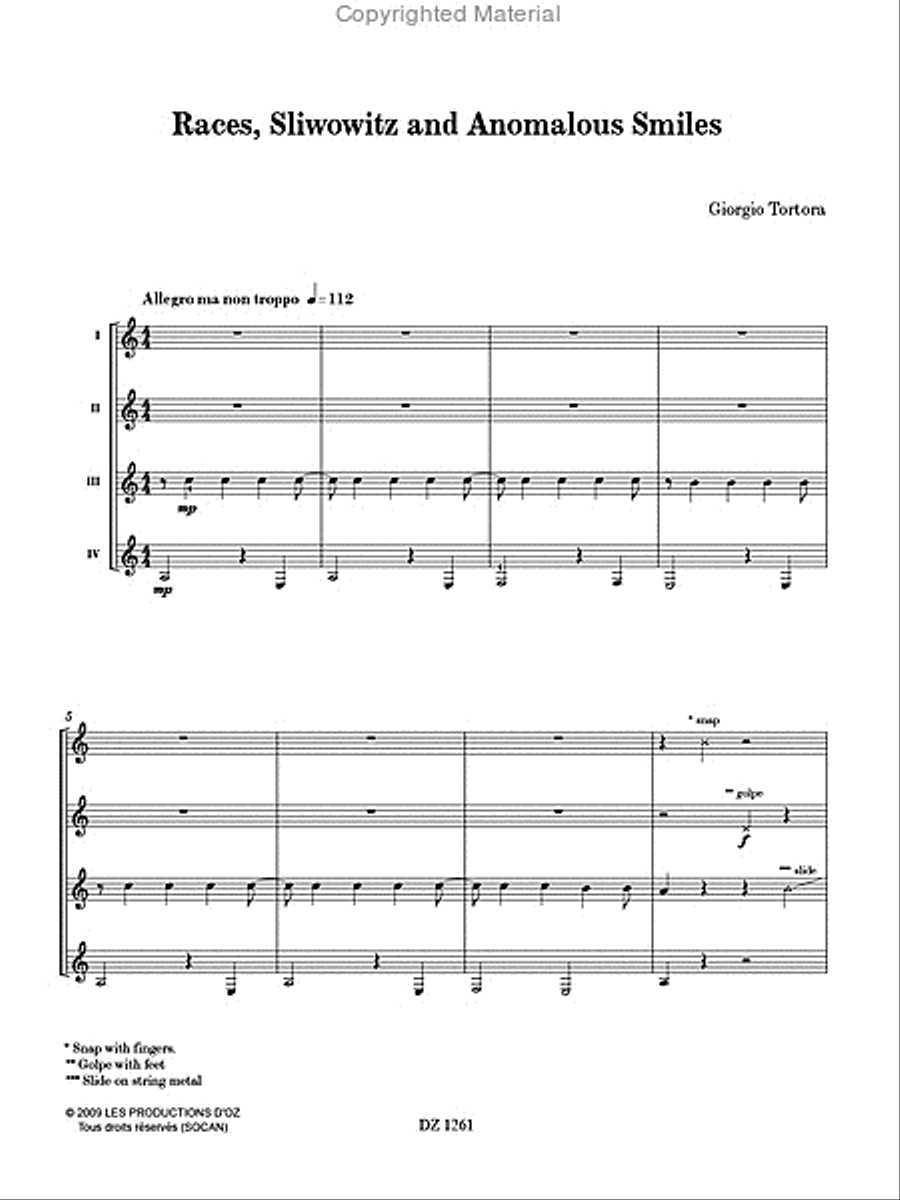 Races, Sliwowitz and Anomalous Smiles (CD inclus) Guitar Ensemble scores gallery preview page 2