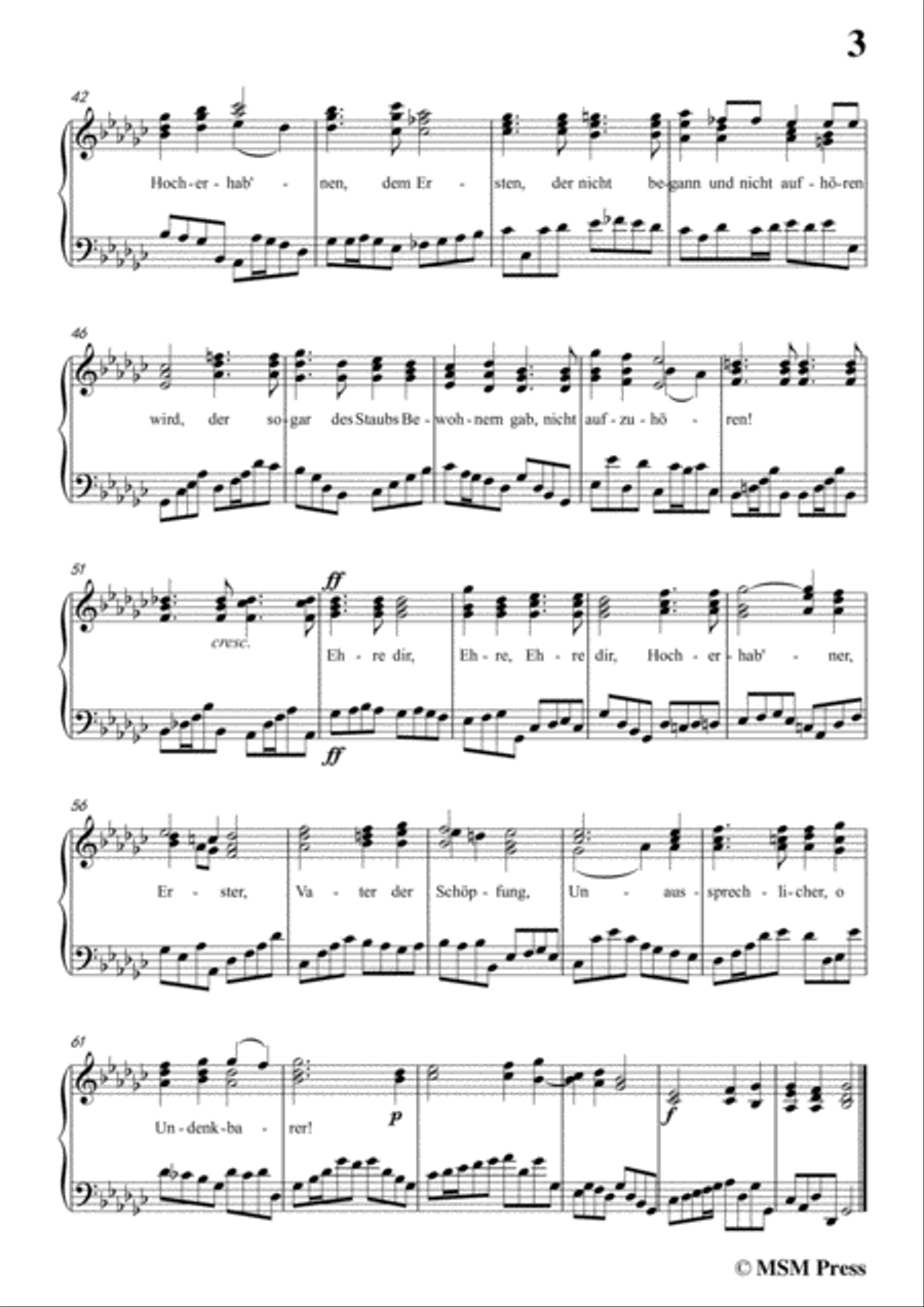 Schubert-Das Grosse Halleluja,in G flat Major,for Voice and Piano Voice Solo scores gallery preview page 5
