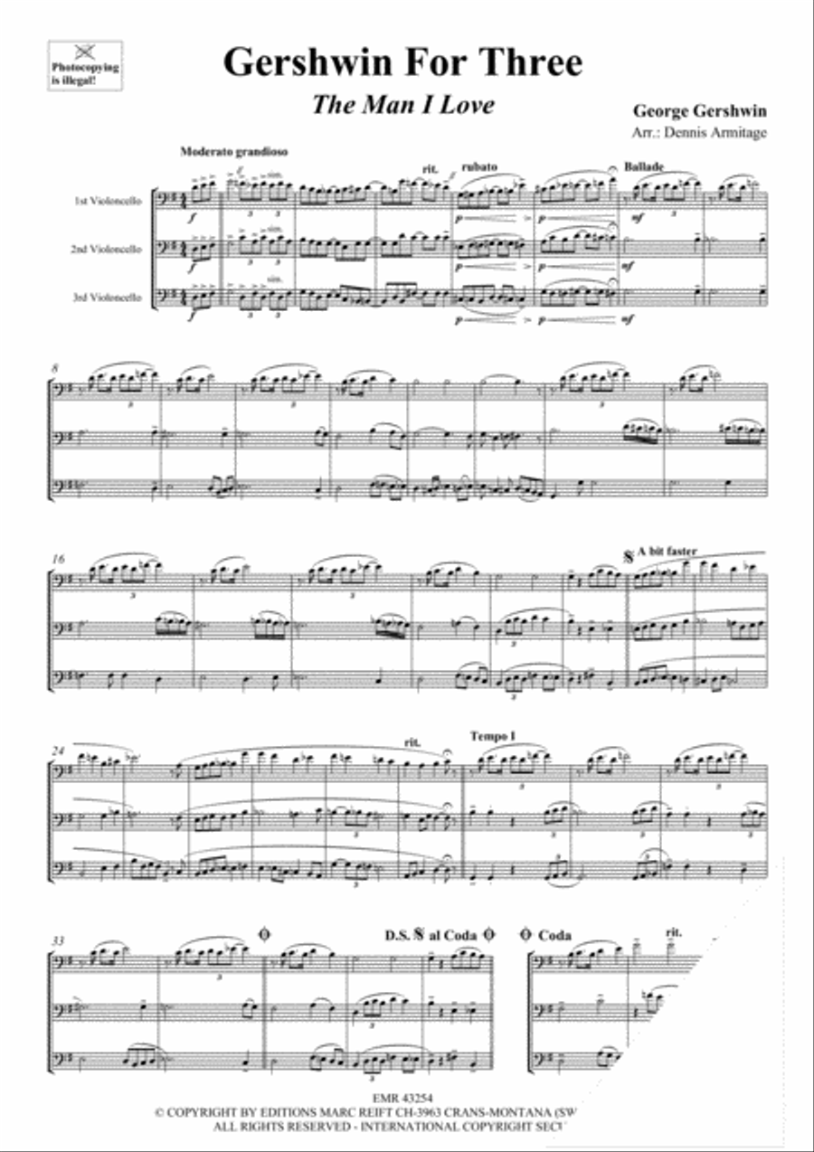 Gershwin For Three Cello scores gallery preview page 3