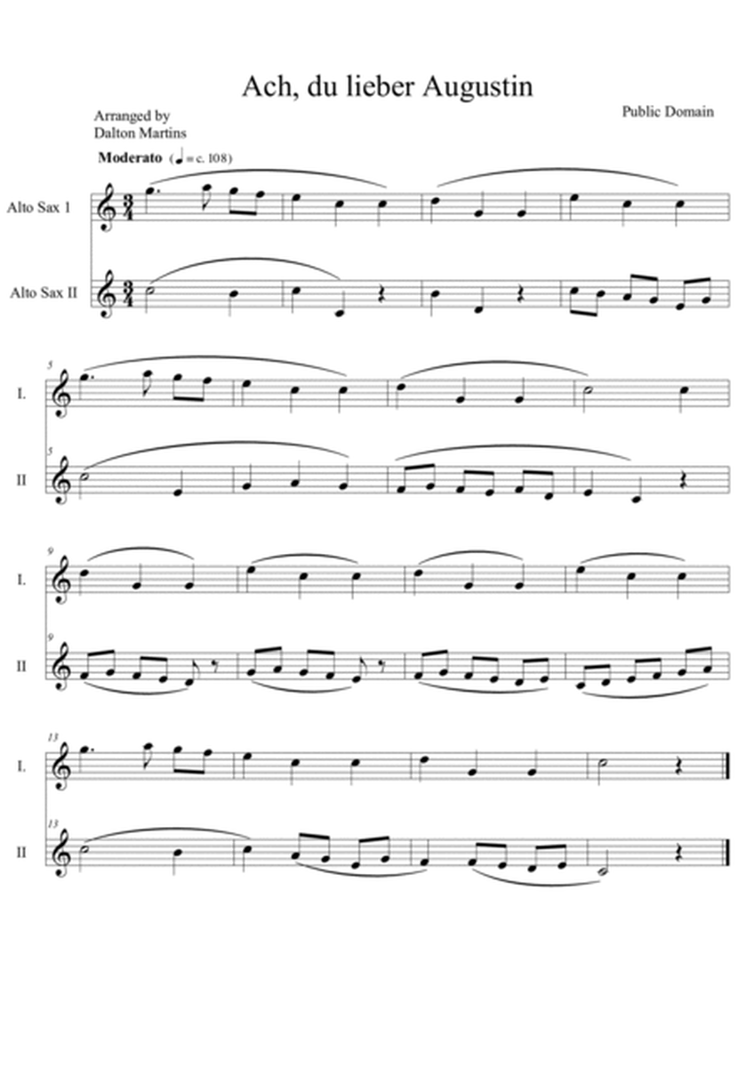12 Easy Duos for Alto Saxophone over Folk Songs from different countries) image number null