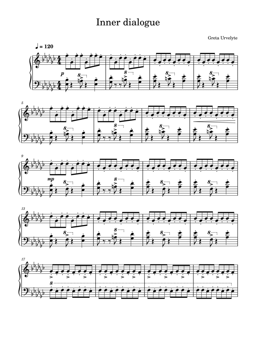 Inner dialogue Piano Solo scores gallery preview page 1