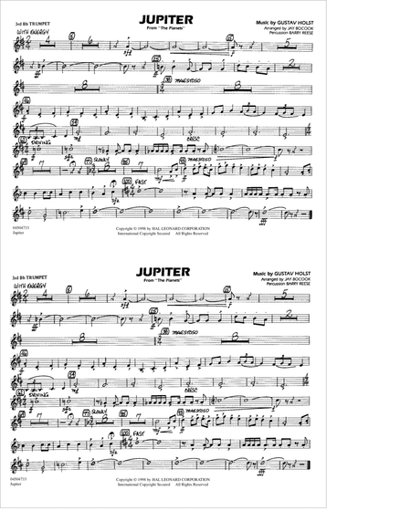 Jupiter (from "The Planets") - 3rd Bb Trumpet