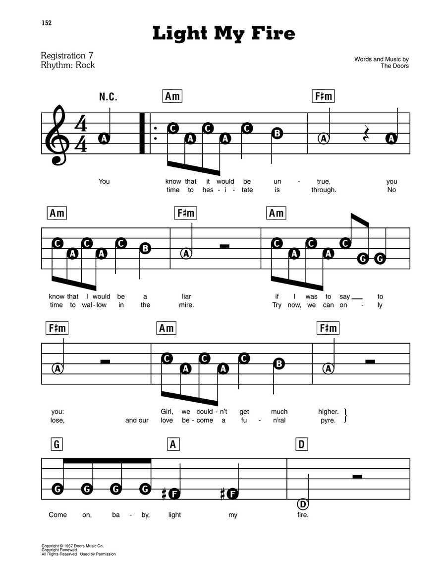 Light My Fire Electronic Keyboard scores gallery preview page 1