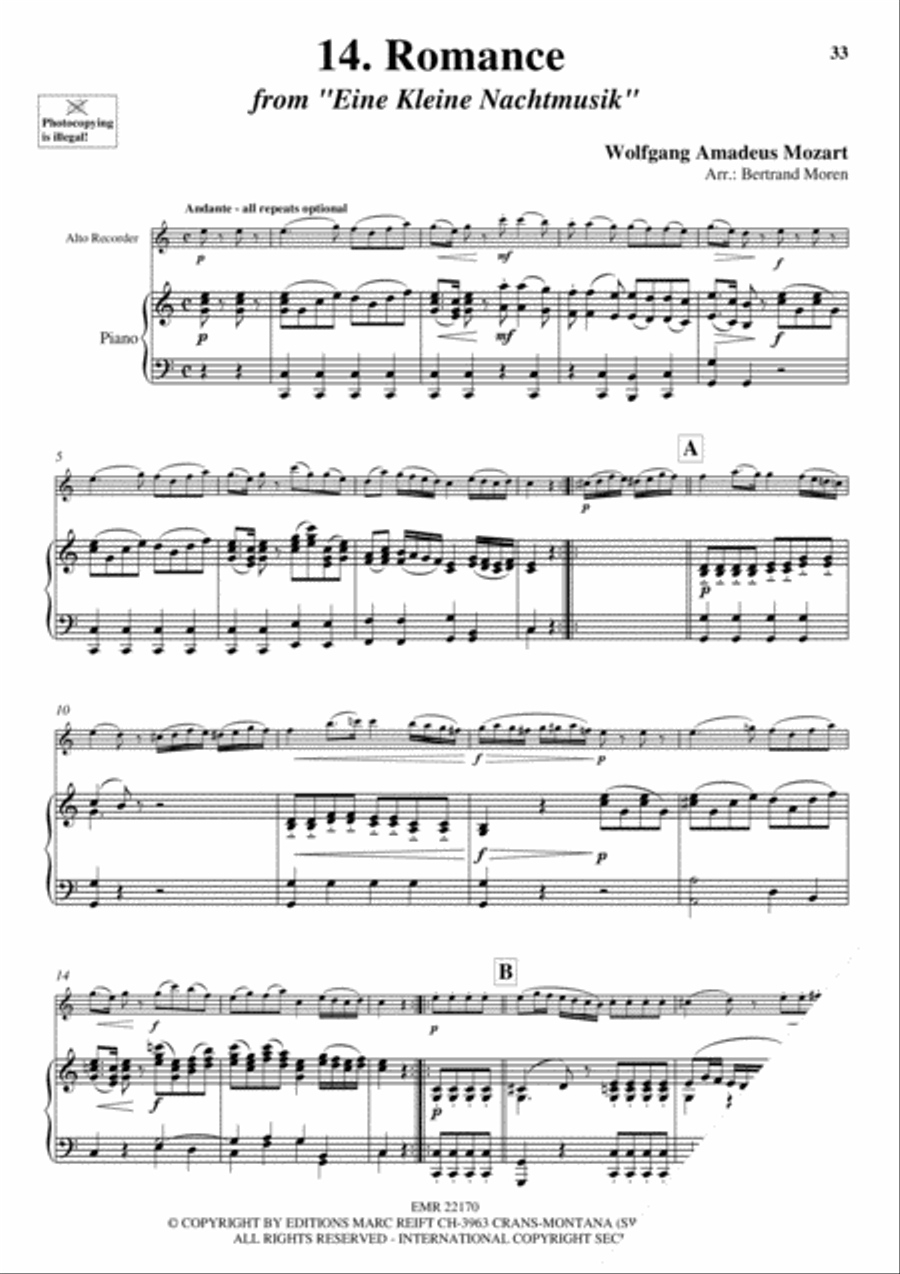 20 Greatest Slow Melodies Alto Recorder scores gallery preview page 16
