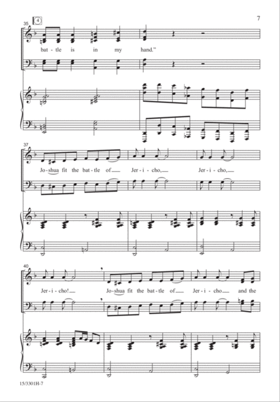 Joshua Fit the Battle of Jericho 4-Part scores gallery preview page 6
