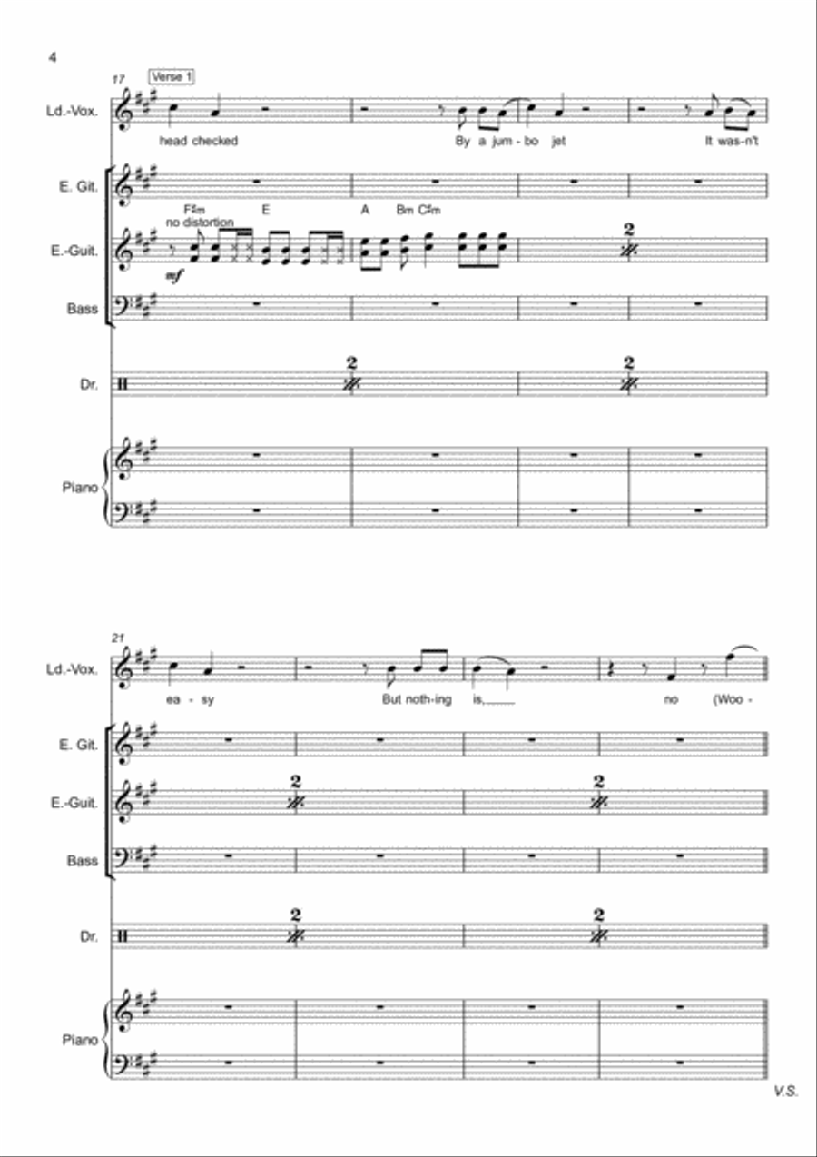 Song 2 Song 2 Piano, Vocal, Guitar scores gallery preview page 4