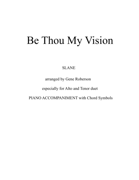 Be Thou My Vision (SLANE) Vocal Duet (Alto Tenor)
