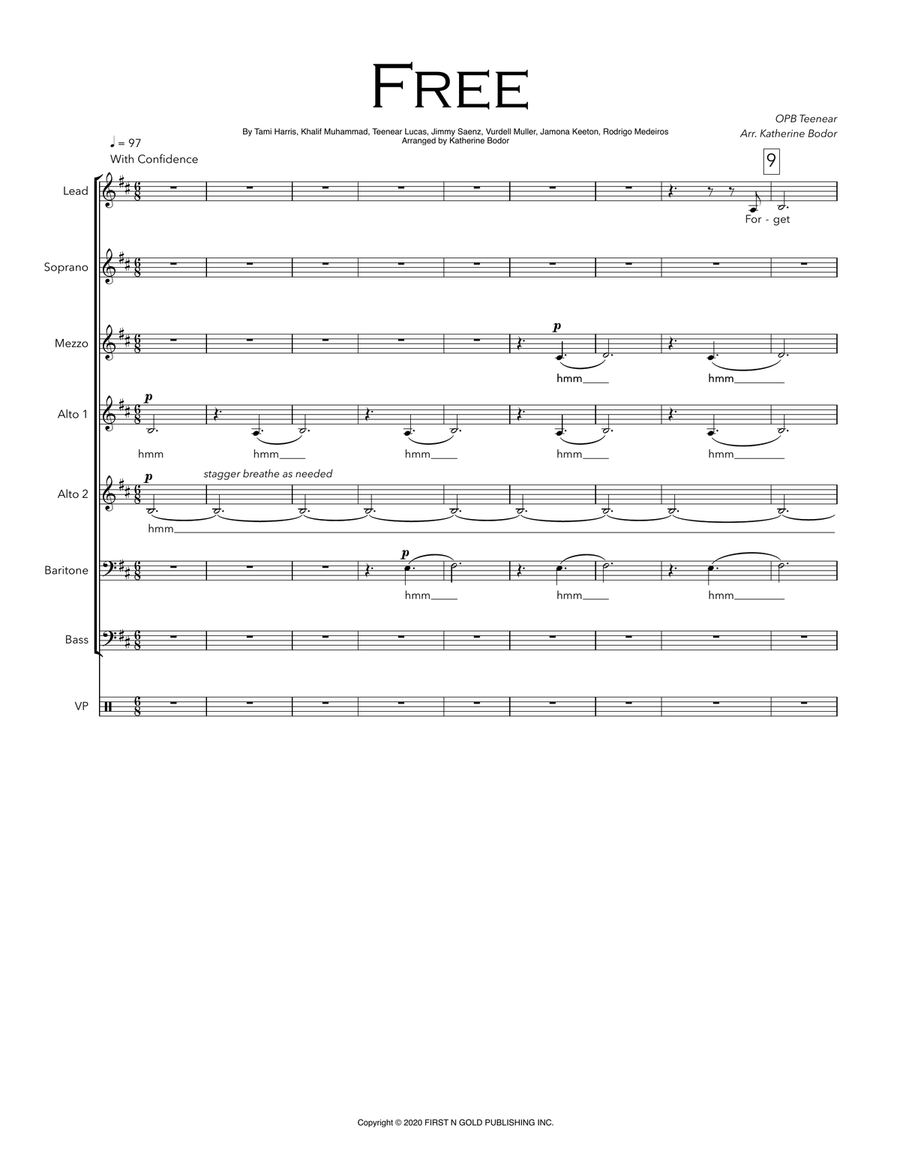 Free A Cappella scores gallery preview page 1
