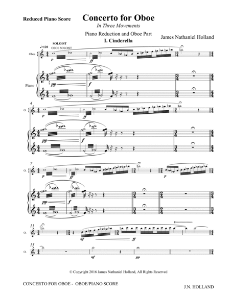 Concerto for Oboe Arranged for Oboe and Piano Orchestral Reduction Score image number null