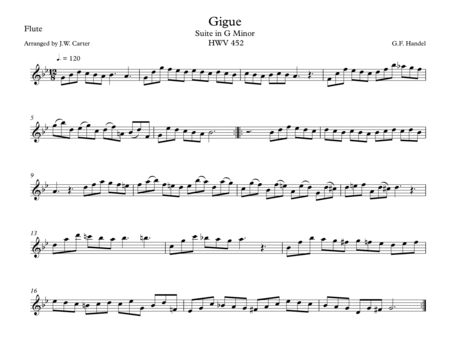 Gigue from Keyboard Suite in G Min. for Flute & Viola Duet image number null