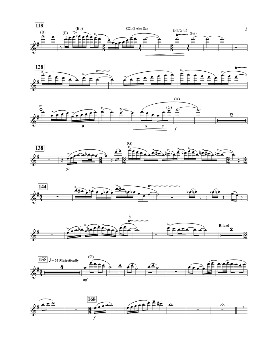 Concerto For Alto Saxophone And Wind Ensemble - Solo Eb Alto Saxophone Concert Band scores gallery preview page 3