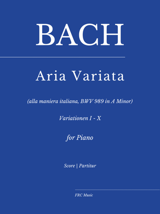 Book cover for Aria variata (alla maniera italiana) in A Minor, BWV 989 (COMPLETE) as played by Víkingur Ólafsson