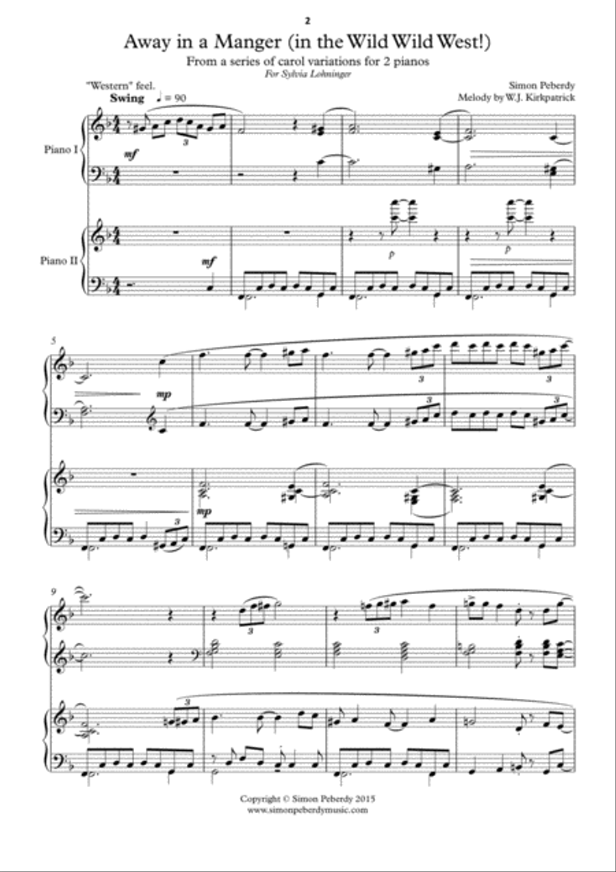 Christmas Carol Variations for 2 pianos, 4 hands, Book 1 (Collection of 10) by Simon Peberdy image number null