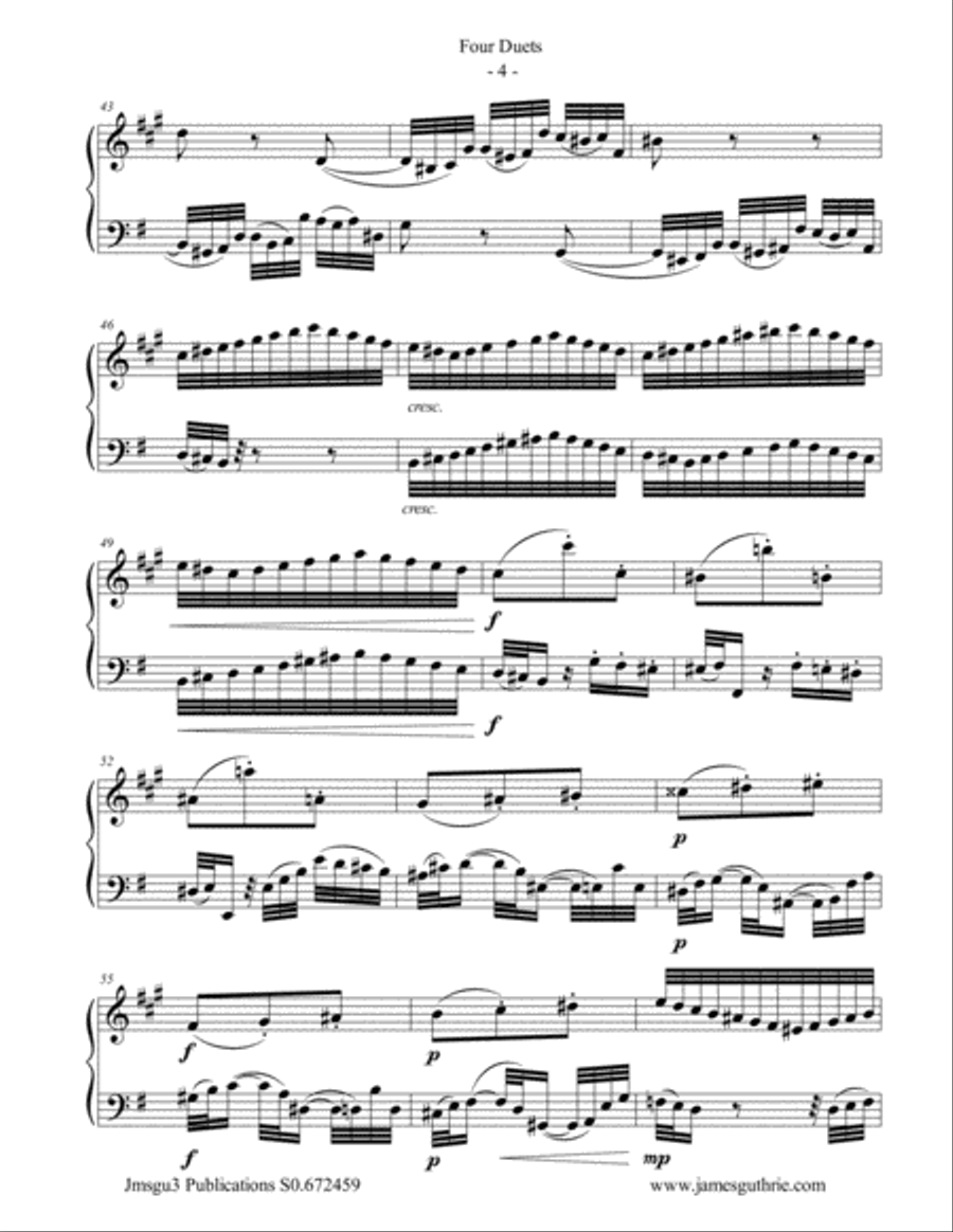 Bach: Four Duets for Soprano Sax & Cello Soprano Saxophone scores gallery preview page 4