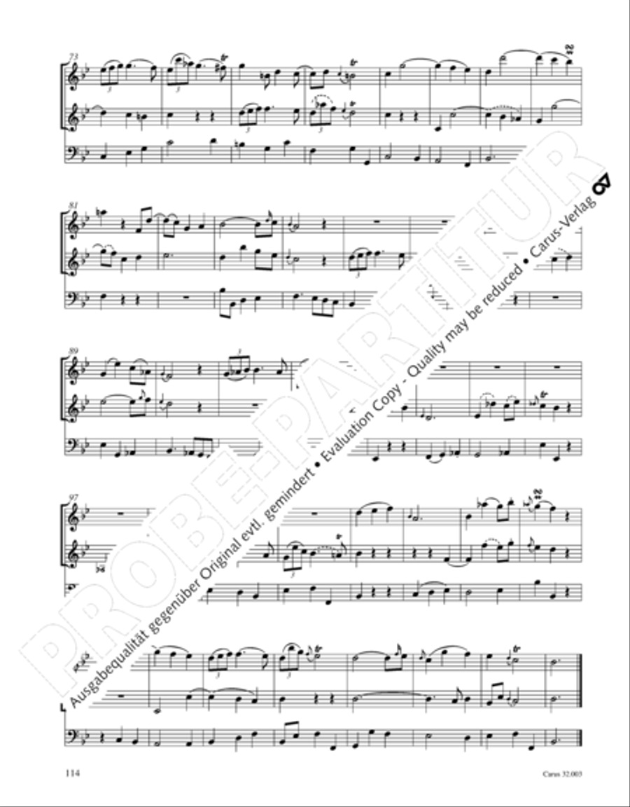 Gesamtausgabe Band 3 (Kammermusik: Duette, Solo- und Triosonaten) Score scores gallery preview page 135