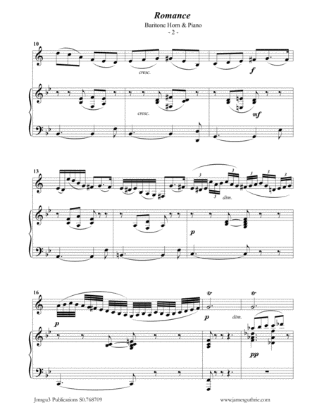 Fauré: Romance Op. 28 for Baritone Horn & Piano image number null