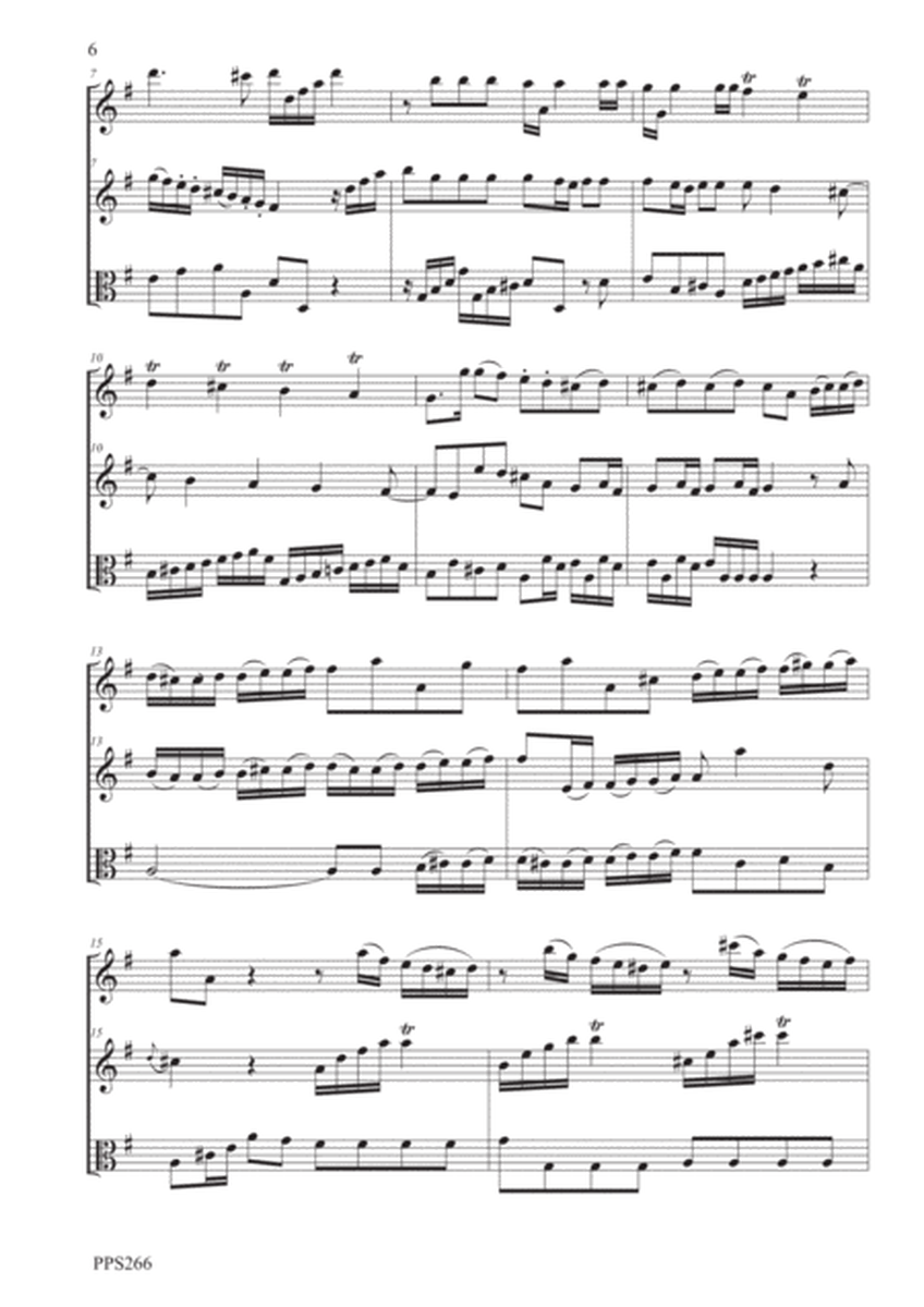 W.F.E BACH: TRIO IN G MAJOR IW 2 for flute, violin & viola