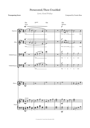 Persecuted Then Crucified SATB flute or violin or cello with piano