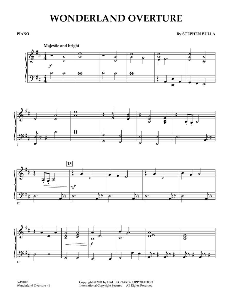 Wonderland Overture - Piano Orchestra scores gallery preview page 1