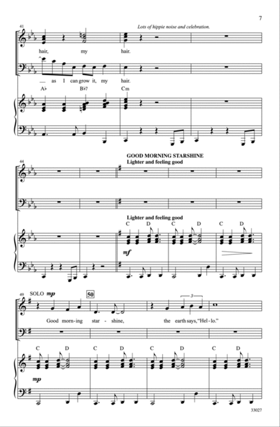 Hair: A Choral Medley Hair: A Choral Medley Choir scores gallery preview page 6