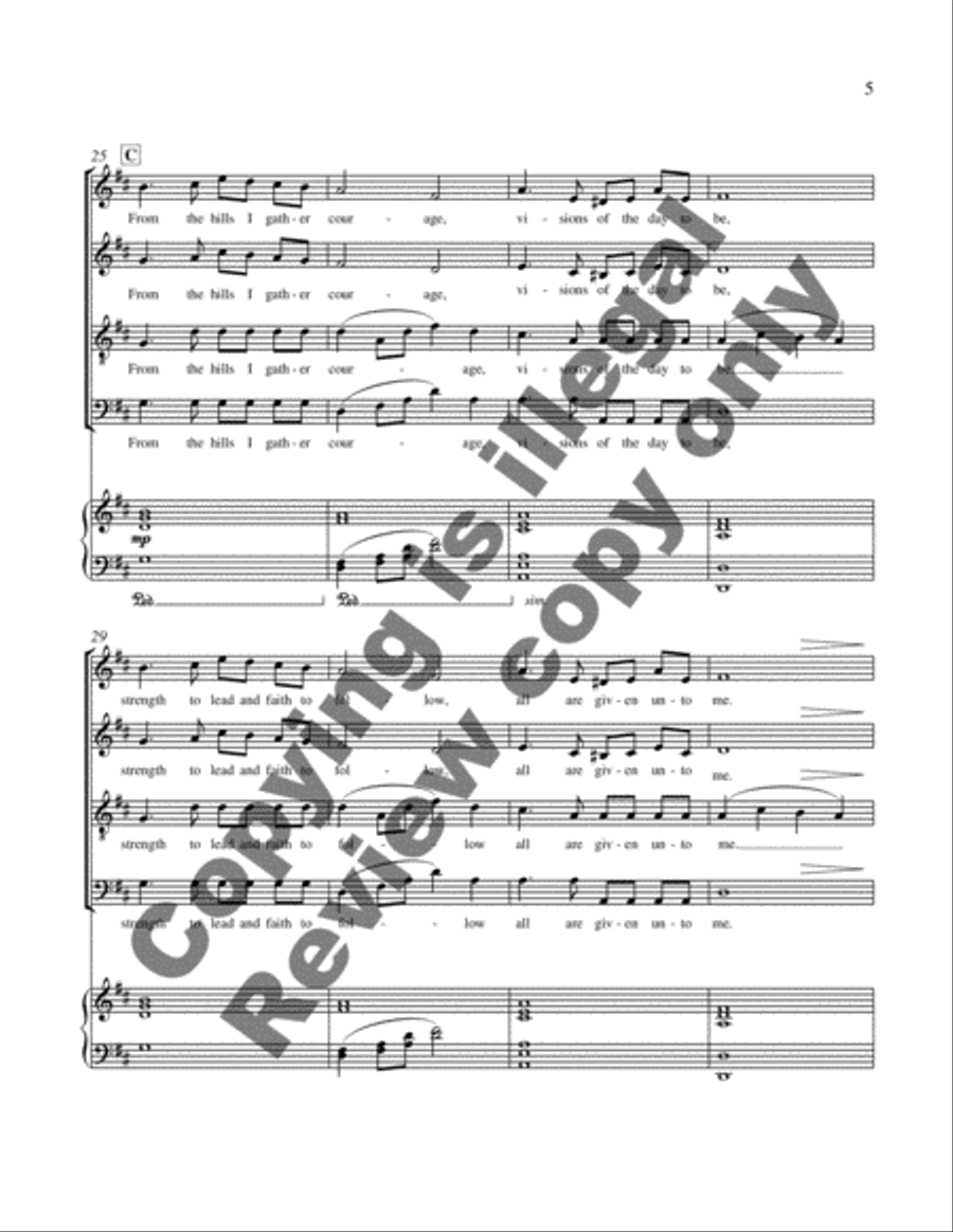 New Millennium Suite: 2. Peace I Ask of Thee, O River 4-Part scores gallery preview page 9