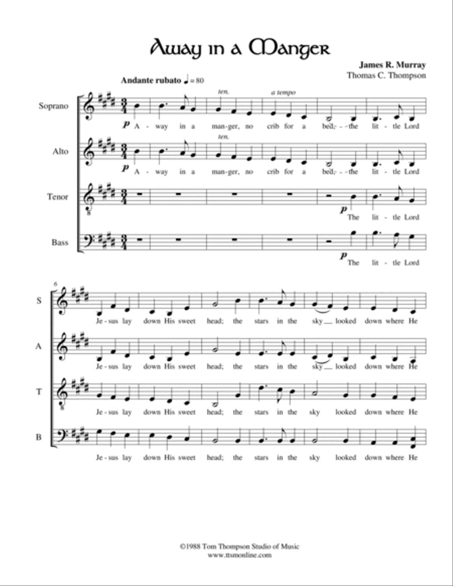 Away in a Manger Divisi scores gallery preview page 2