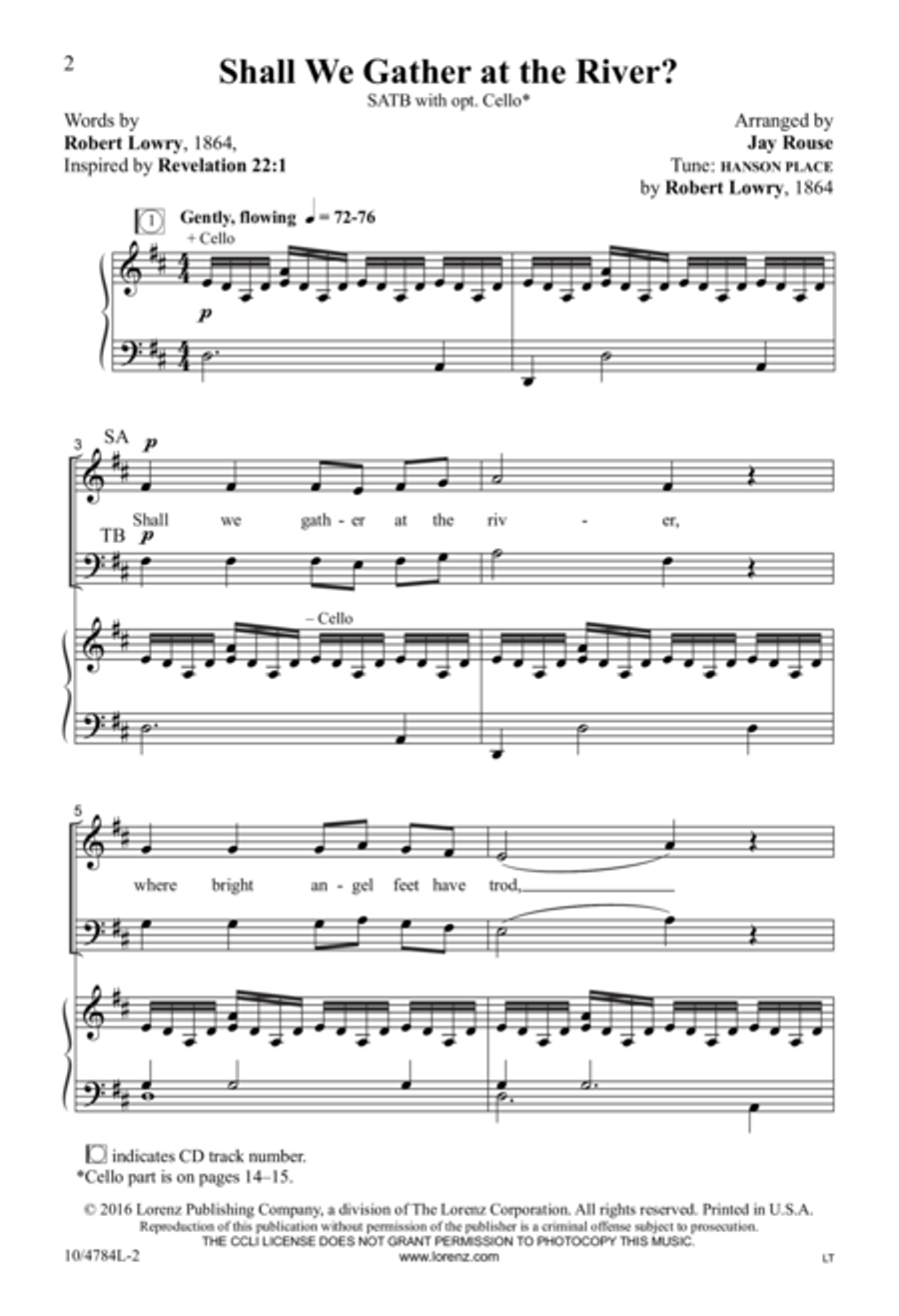 Shall We Gather at the River? Shall We Gather at the River? 4-Part scores gallery preview page 2