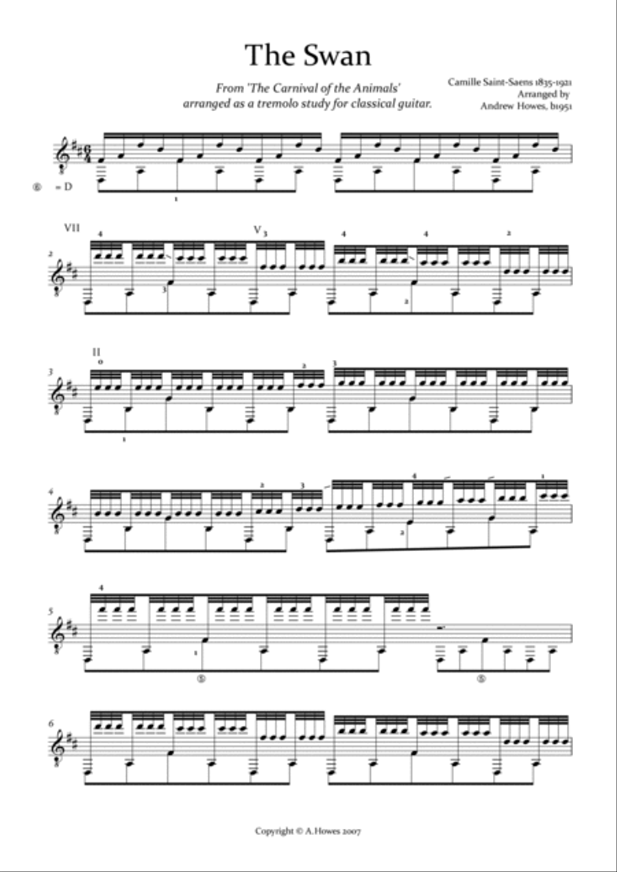 The Swan Classical Guitar scores gallery preview page 1