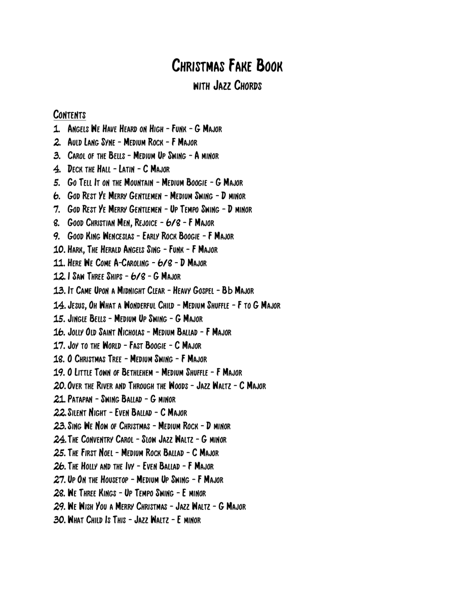Christmas Fake Book with Jazz Chords Piano Solo scores gallery preview page 2