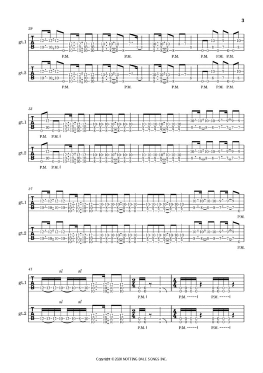 Elysium Guitar Tablature scores gallery preview page 3