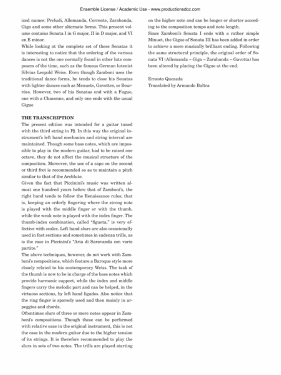 Renaissance and Baroque music for guitar Classical Guitar scores gallery preview page 4