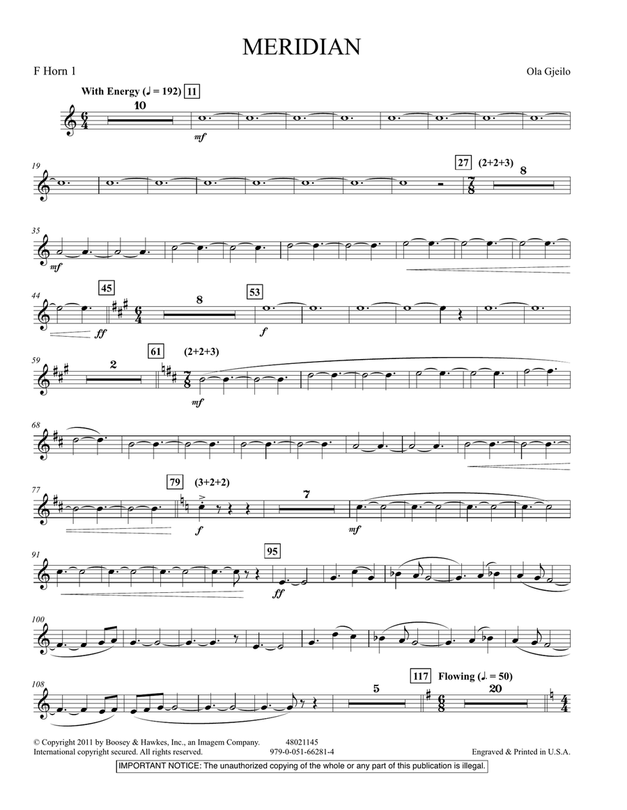 Meridian - F Horn 1 Meridian - F Horn 1 Concert Band scores gallery preview page 1