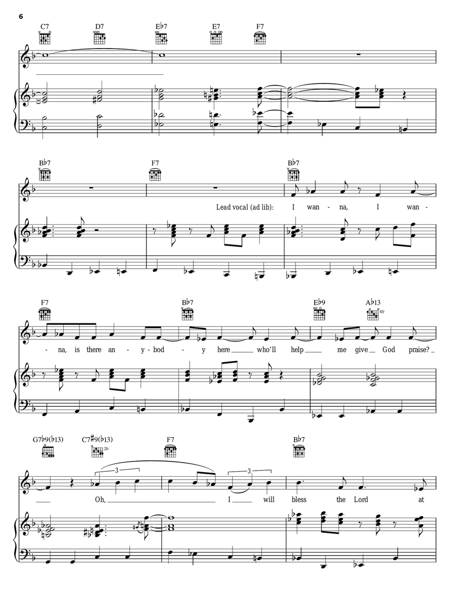 Praise Him Praise Him Piano, Vocal, Guitar scores gallery preview page 6