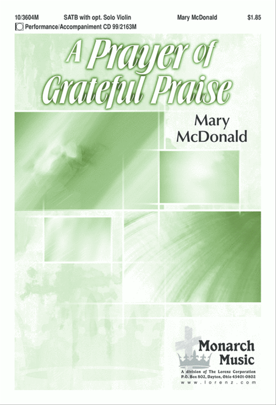A Prayer of Grateful Praise 4-Part scores gallery preview page 1