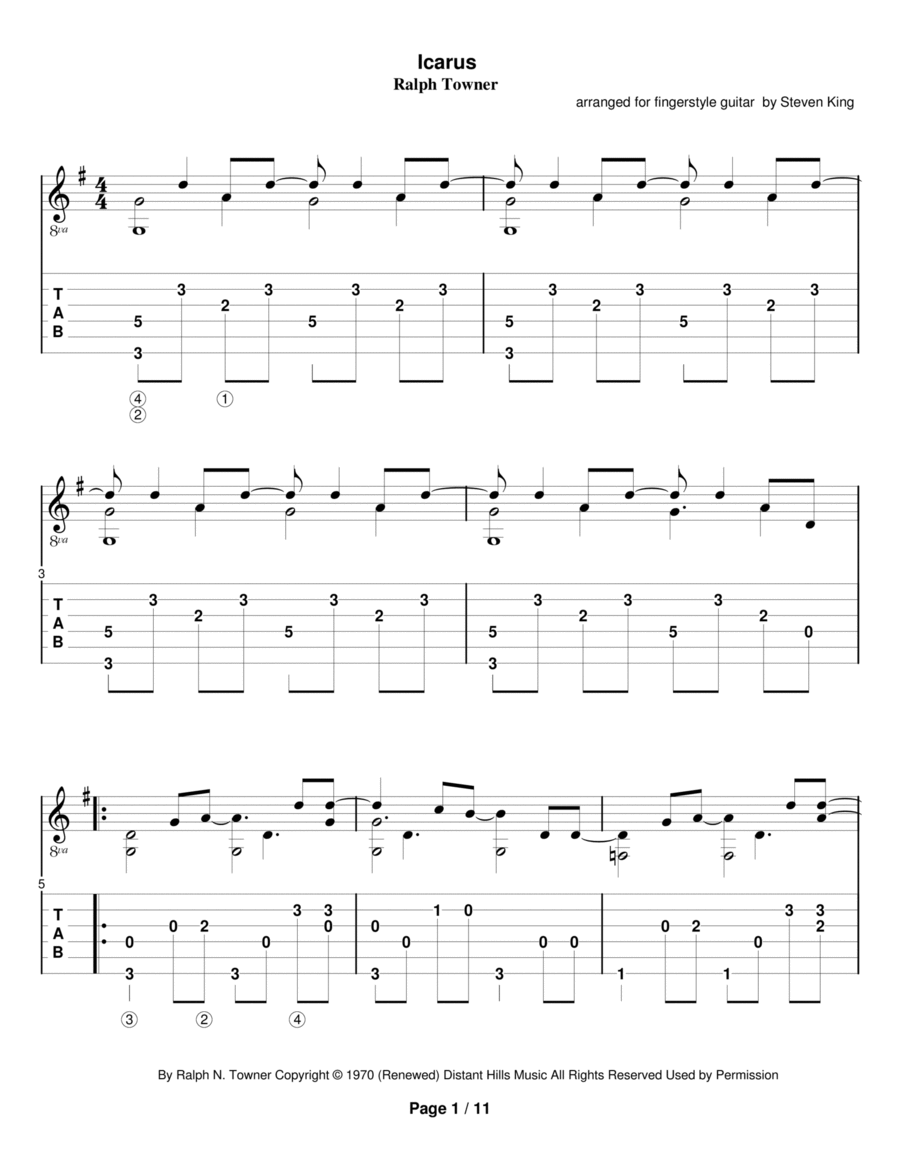 Icarus Electric Guitar scores gallery preview page 1