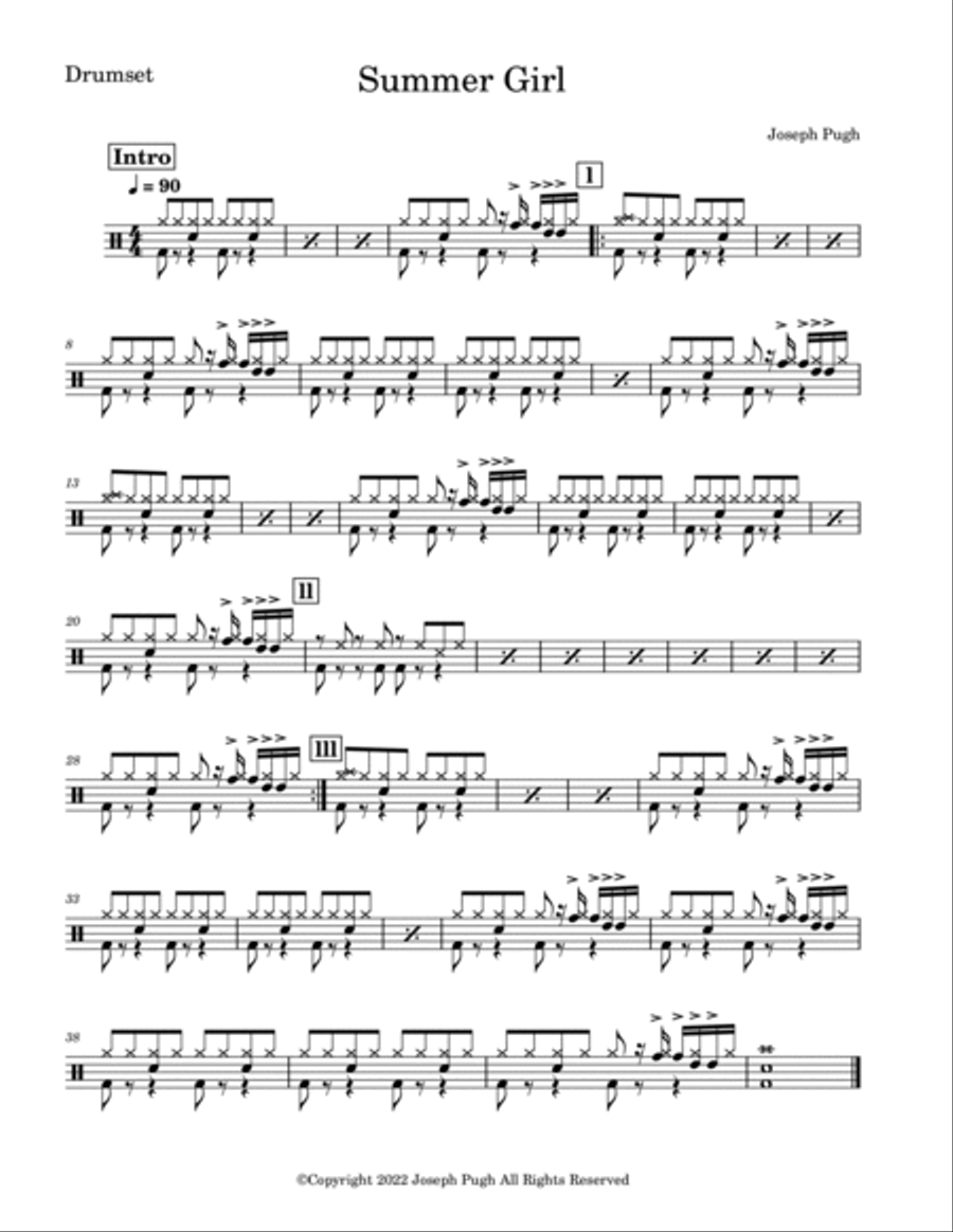 Summer Girl (Flute Solo) Summer Girl (Flute Solo) Small Ensemble scores gallery preview page 2