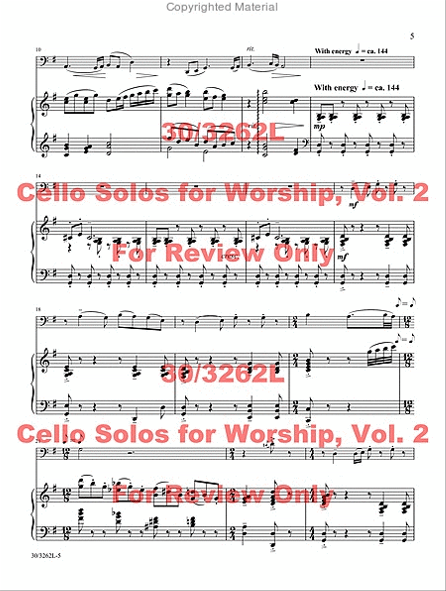 Cello Solos for Worship, Vol. 2 Piano scores gallery preview page 3