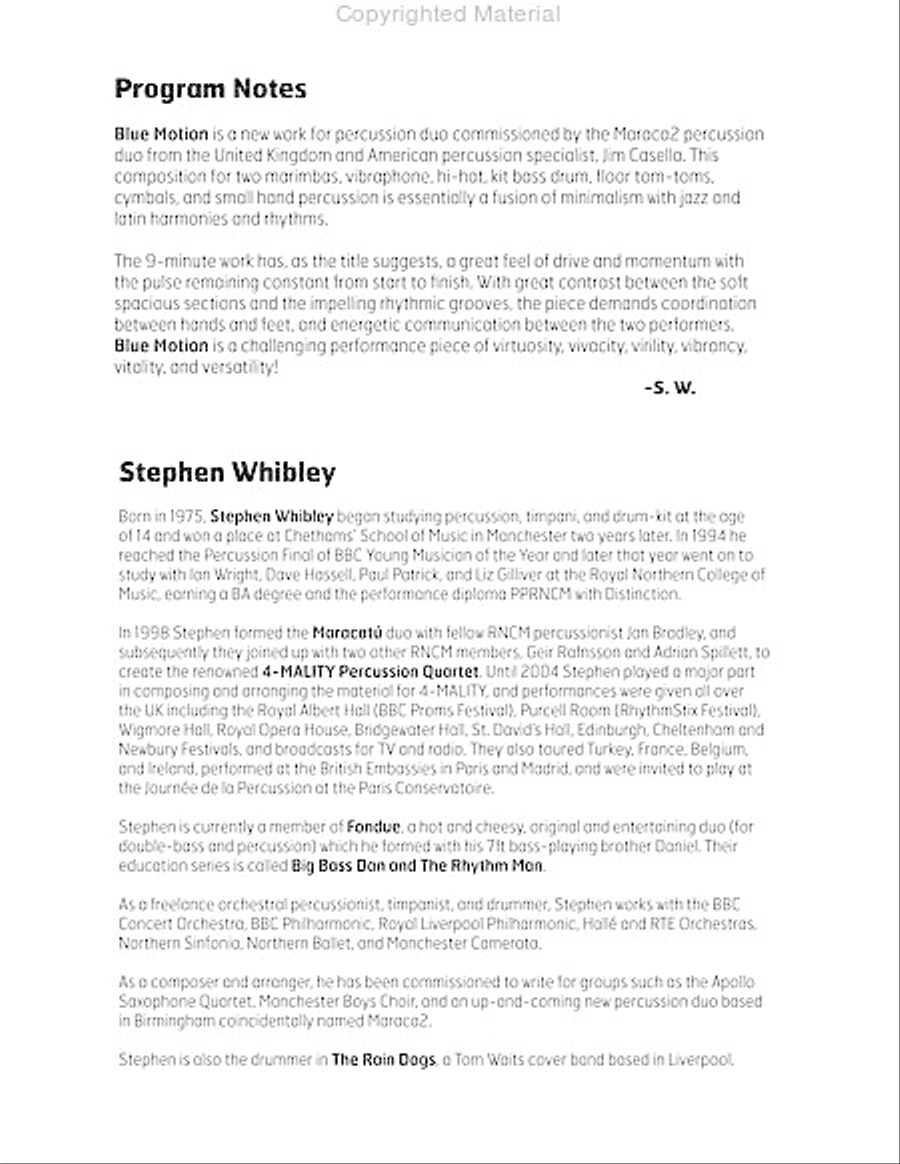 Blue Motion Double Bass scores gallery preview page 3