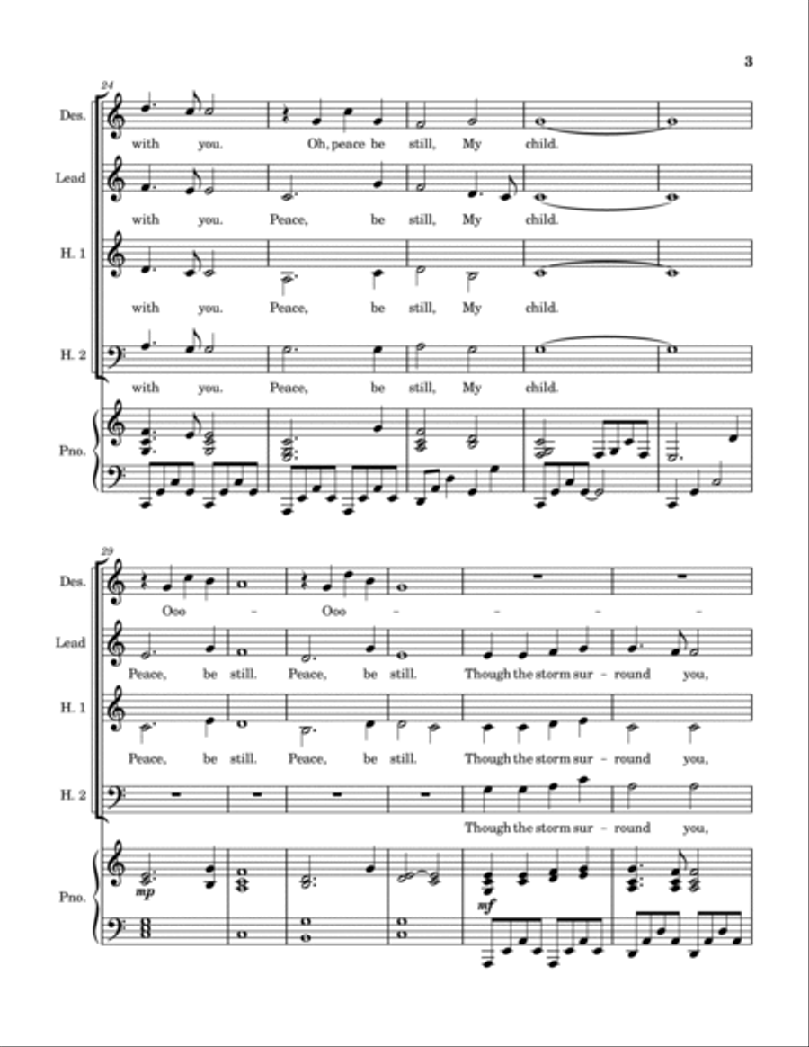 Peace, Be Still - Choral Version Choir scores gallery preview page 4