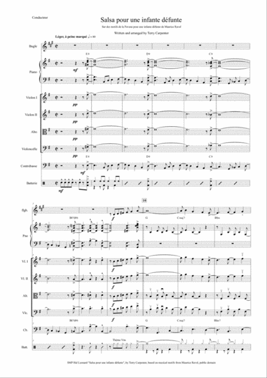 Salsa pour une infante defunte (based on musical motifs from Maurice Ravel) String Orchestra scores gallery preview page 1