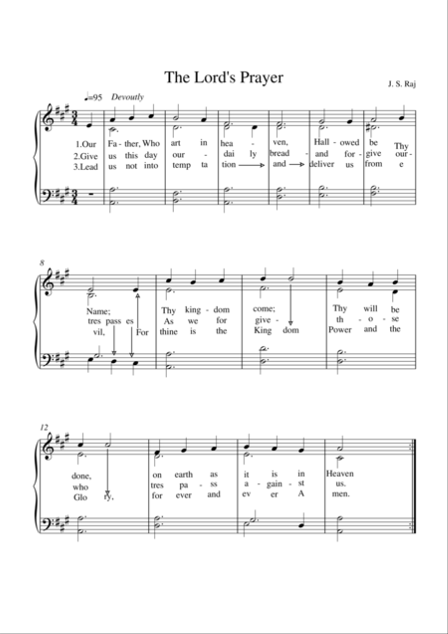 The Lord's Prayer The Lord's Prayer Voice scores gallery preview page 1