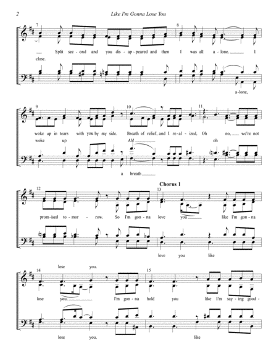 Like I'm Gonna Lose You 4-Part scores gallery preview page 3