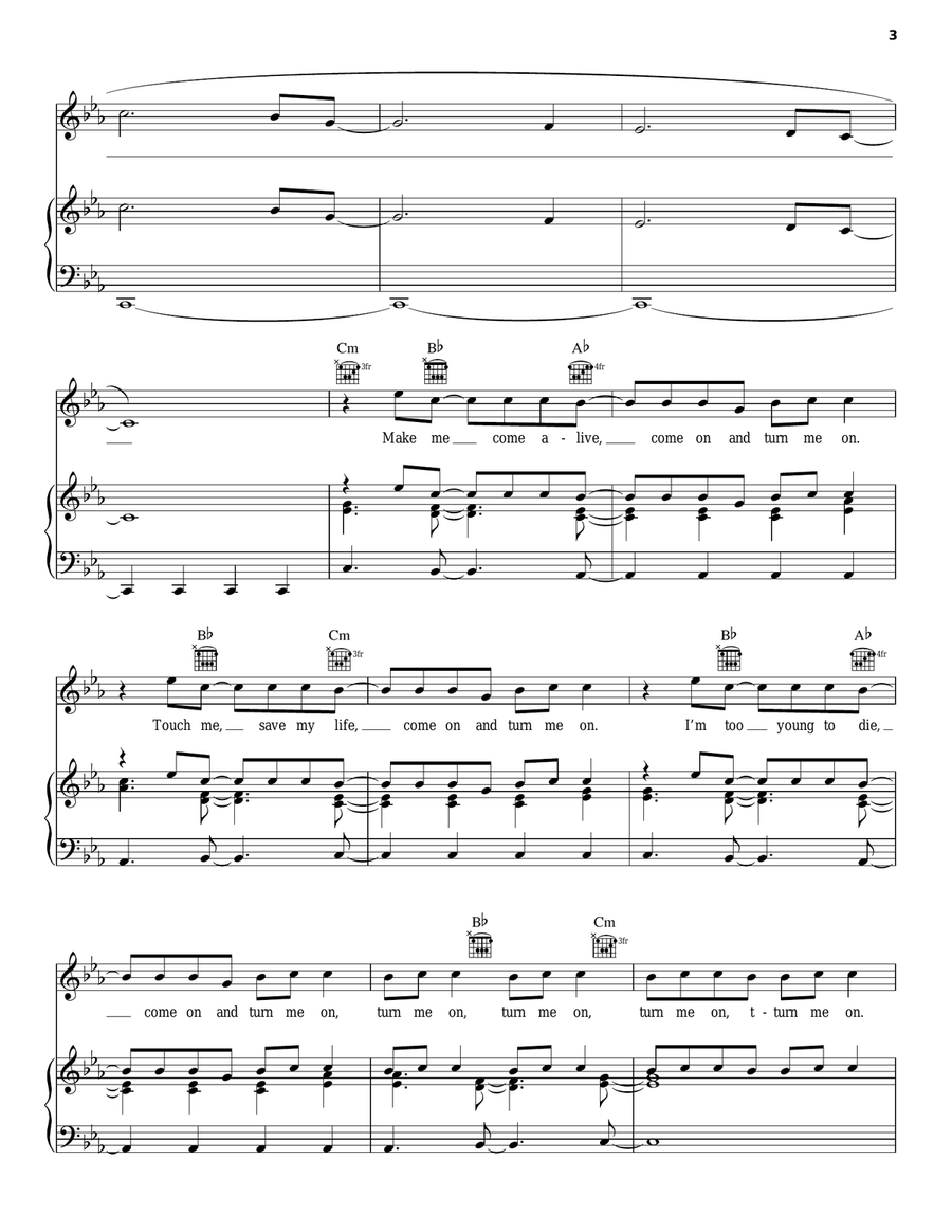 Turn Me On Turn Me On Piano, Vocal, Guitar scores gallery preview page 3