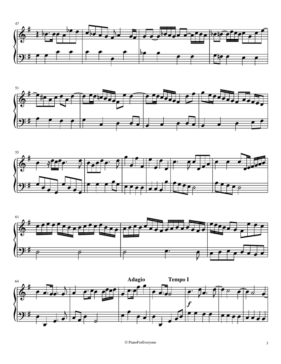 'Scherza in Mar la Navicella' from Lotario - Handel (Easy Piano) Easy Piano scores gallery preview page 3