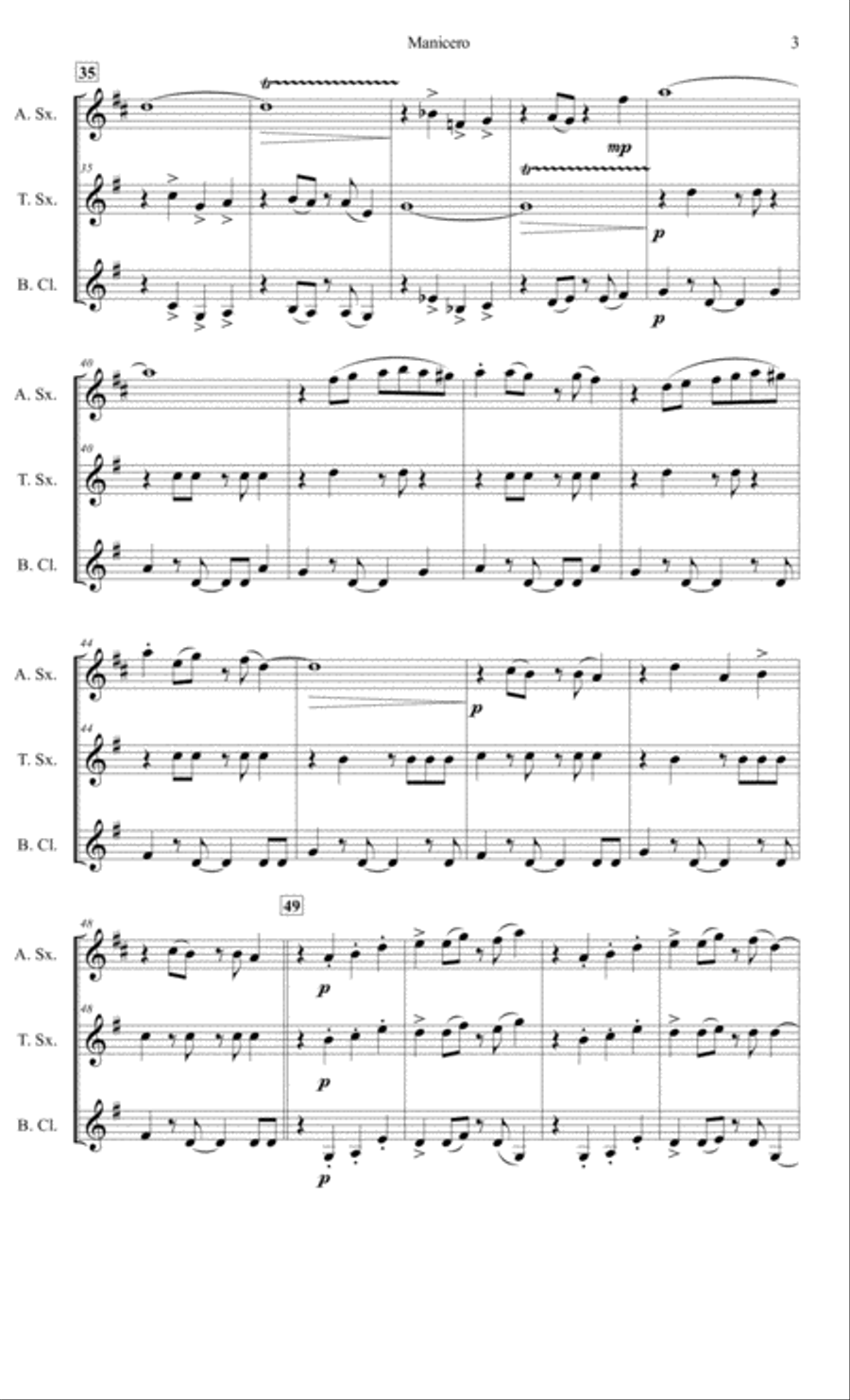 Manicero Manicero Woodwind Trio scores gallery preview page 3