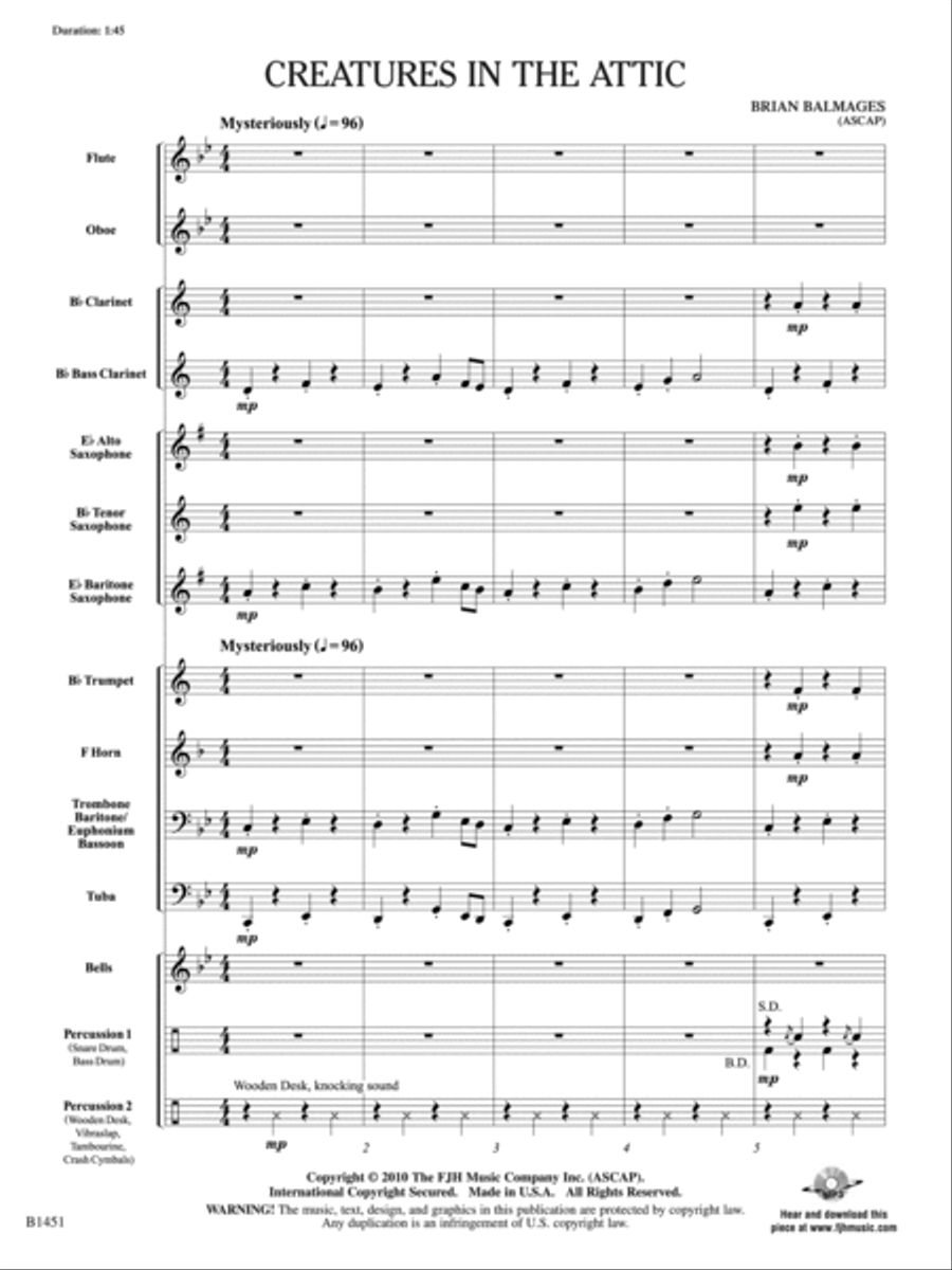 Creatures in the Attic: Score Concert Band scores gallery preview page 4