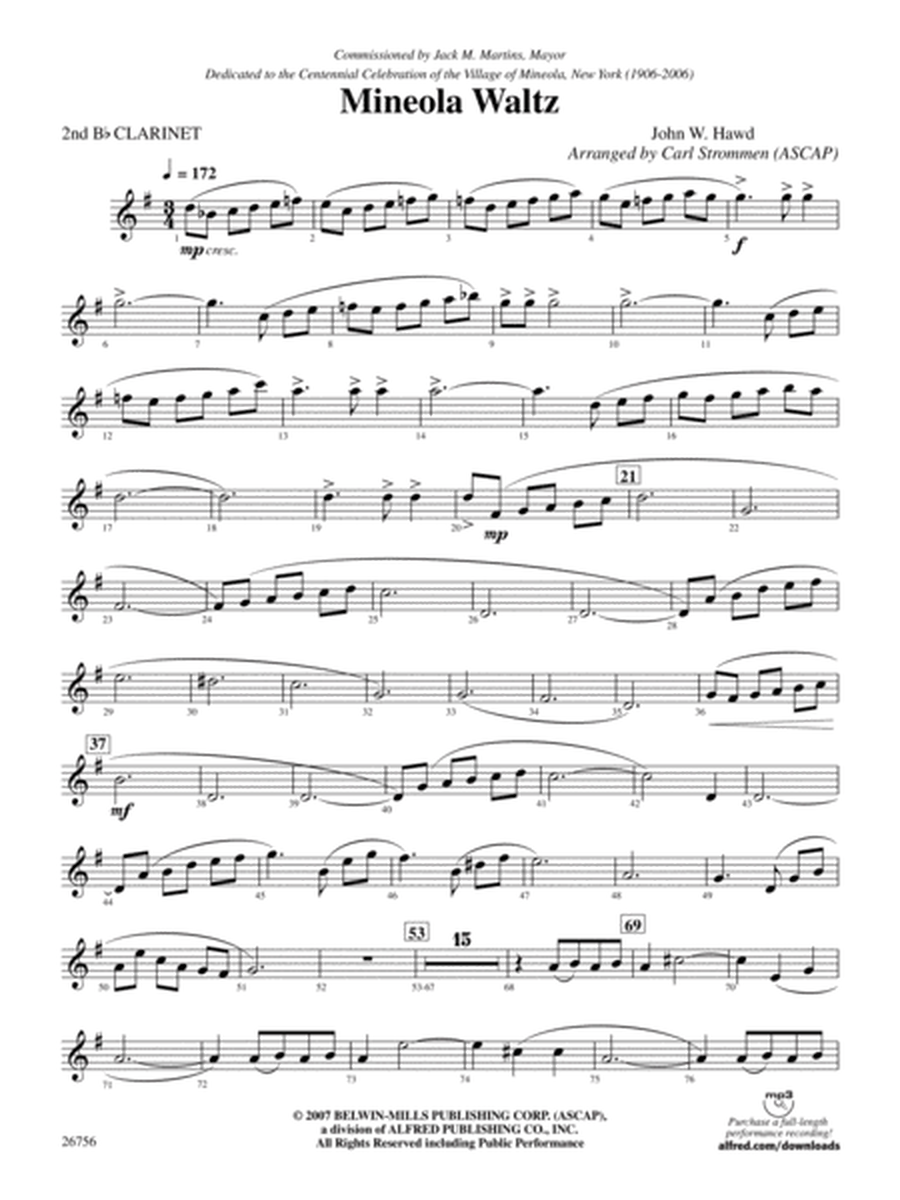 Mineola Waltz: 2nd B-flat Clarinet