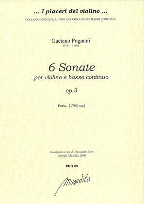Book cover for 6 Sonate op.3 (Paris, 1760 ca.)