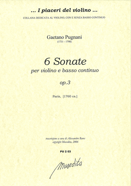 6 Sonate op.3 (Paris, 1760 ca.)