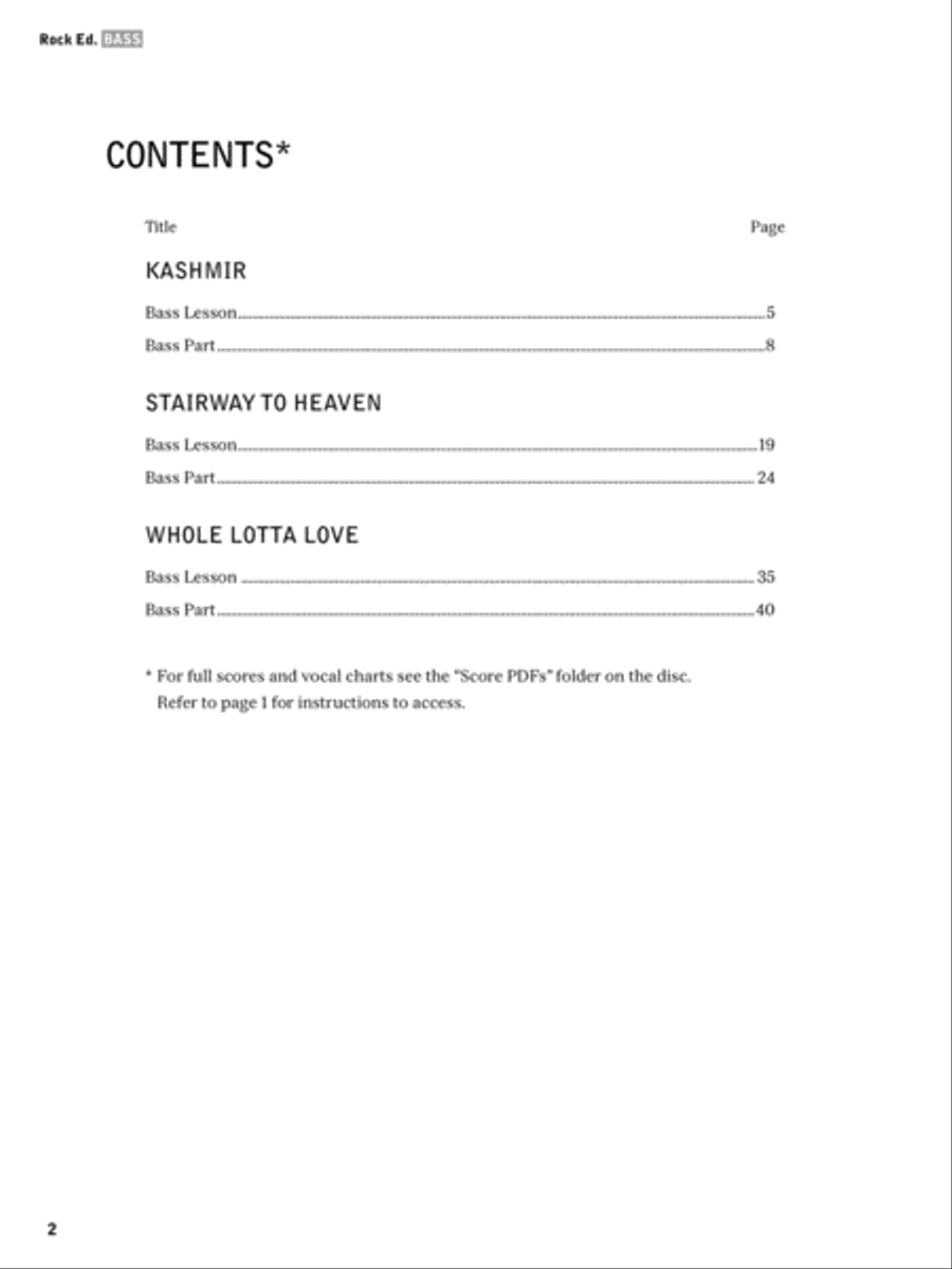 Alfred's Rock Ed. -- Led Zeppelin Bass Bass Guitar Tablature scores gallery preview page 3